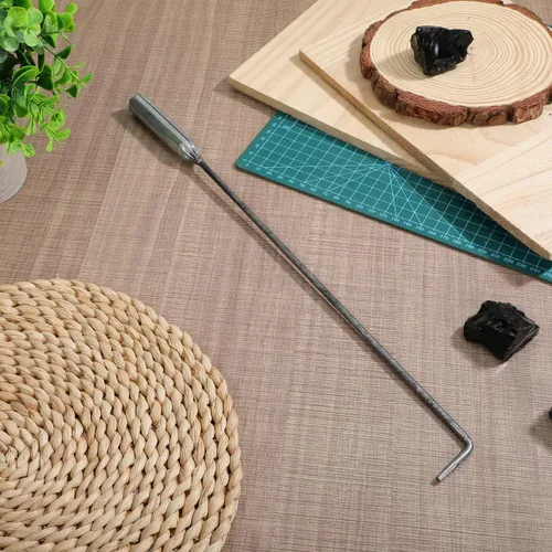 Miniatura 6 de Gancho de carbón para chimenea, herramienta de póquer, pinzas de fuego para herramientas de pozo, pinzas de lugar, lugar de campamento, póquer
