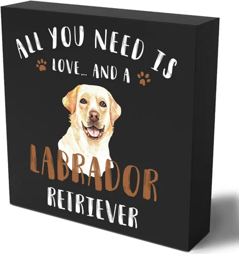 Miniatura 10 de Divertida caja de madera Golden Retriever con texto en inglés «All You Need is Love and a Golden Retriever»