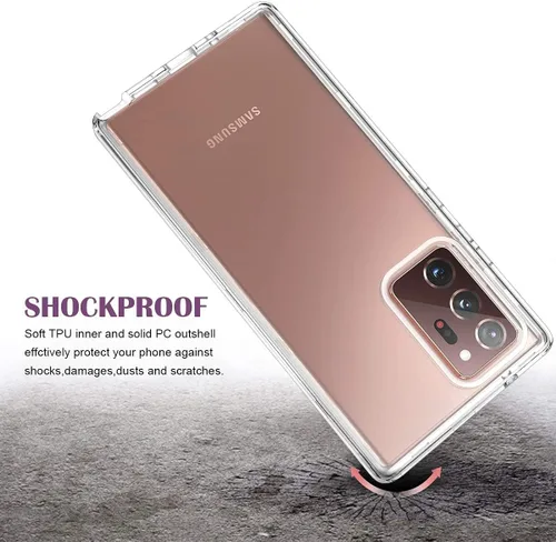 Miniatura 5 de WeLoveCase Galaxy Note 20 Ultra Clear 3 en 1 Carcasa Completa de Cuerpo Entero Resistente a Prueba de Golpes con Parachoques de TPU, 6.9 pulgadas
