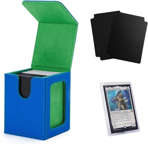 Miniatura 9 de Venssu MTG Caja de cubierta para pantalla Commander, caja de cartas para 100 tarjetas de doble funda, almacenamiento de tarjetas TCG con 2 divisores