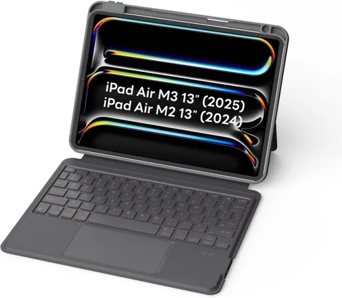Miniatura 12 de EIP Funda con teclado Bluetooth para iPad de 10.2 pulgadas (7ª/8ª/9ª generación) y iPad Air de 10.5 pulgadas (3ª generación), funda magnética