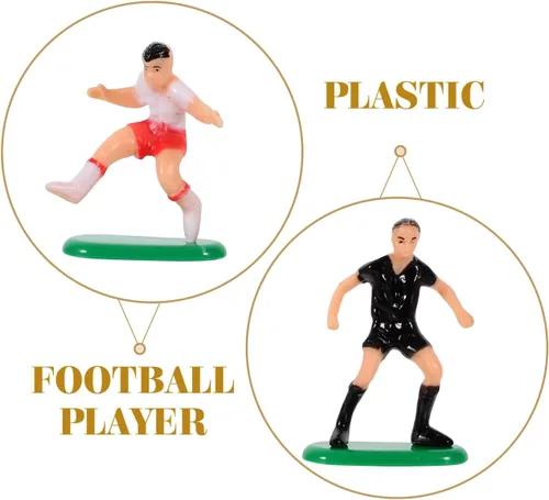 Miniatura 3 de UPKOCH Decoraciones para pastel de fútbol – 2 goles, 6 jugadores, 1 árbitro, figuras de fútbol en miniatura para cumpleaños de niños, fiesta