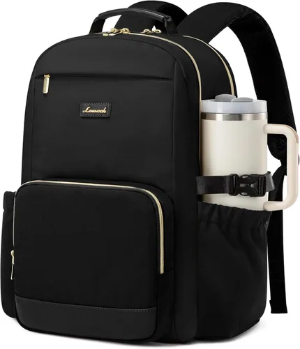 Miniatura 53 de LOVEVOOK Mochila para laptop para mujer con bolsillo para taza de gran capacidad, bolsa de computadora portátil de 15.6 pulgadas, mochila de viaje