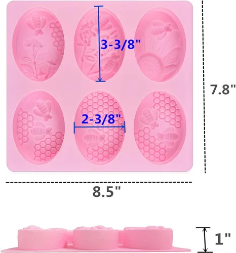 Miniatura 2 de 2 moldes de jabón de silicona de abeja, moldes de panal para hacer dulces de gelatina de chocolate