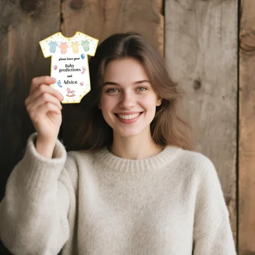 Miniatura 8 de CUTHOLLOW Blue and Bow - 50 tarjetas de predicción para bebés, consejos y deseos para los futuros padres, juegos de baby shower, predicción de bebé