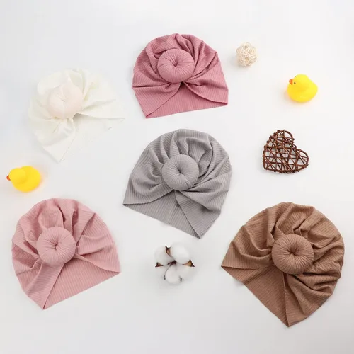 Miniatura 5 de DRESHOW BQUBO Baby Turban Hats Turban Bun Knot Baby Infant Beanie Baby Girl Soft Cute Toddler Cap