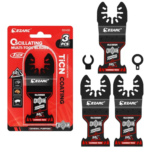 EZARC Hojas de sierra oscilantes de carburo de obsidiana, cuchilla de herramienta oscilante multimaterial de liberación rápida para metal, clavos,