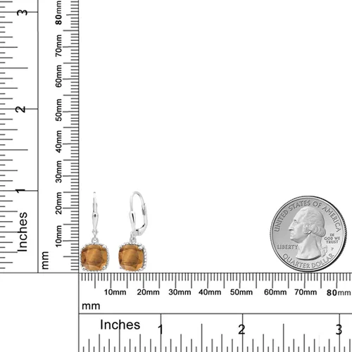 Miniatura 111 de Gem Stone King Aretes colgantes de plata de ley 925 de 0.315 pulgadas para mujer