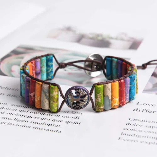 Miniatura 2 de YGLINE Pulseras bohemias hechas a mano de piedra natural, pulsera de cuentas de cristal
