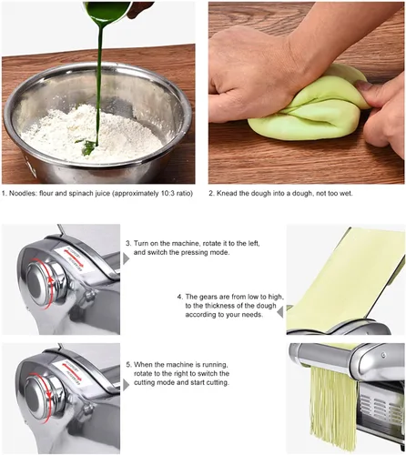 Miniatura 6 de Máquina para hacer pastas para hacer masas de masa masa para hacer fideos para hacer pastas, máquina de corte de fideos para espaguetis, fettuccini
