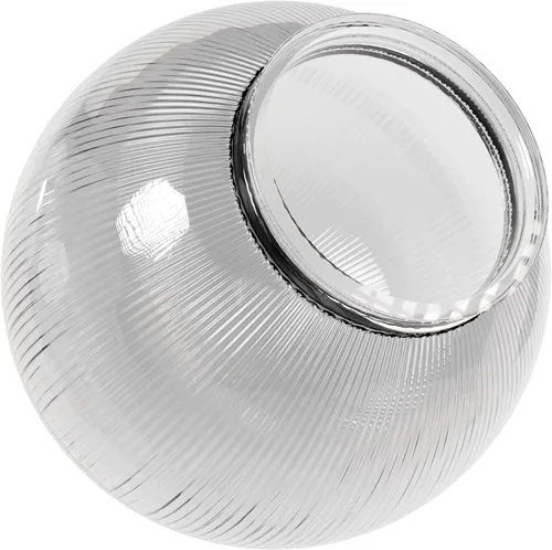 KastLite Globo de poste de lámpara de acrílico prismático transparente de 8 pulgadas | Textura prismática con cuello de ajuste de 3.91 pulgadas |