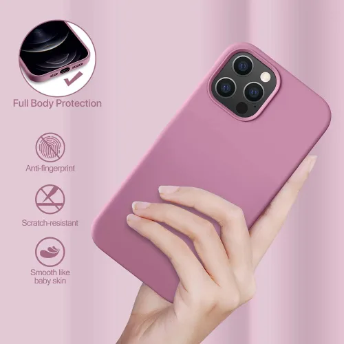 Miniatura 4 de Miracase - Funda compatible con iPhone 12 Pro Max, [forro de microfibra suave antiarañazos], funda de silicona líquida de goma de gel a prueba