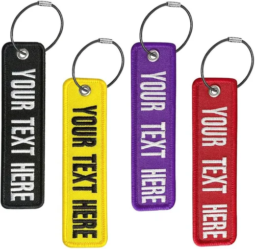 Etiquetas de equipaje para maletas, etiquetas personalizadas para maletas de viaje, etiquetas con bucles, etiqueta de equipaje bordada de doble cara