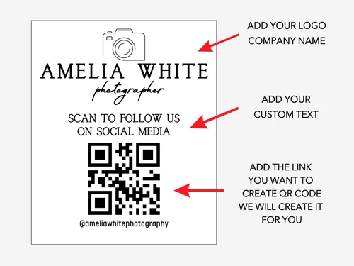 Miniatura 3 de Letrero de acrílico personalizado para decoración de negocios, letrero QR personalizado, decoración de tienda, redes sociales para negocios, letrero