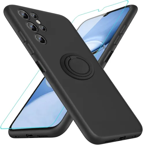 Miniatura 23 de Funda compatible con Blackview Shark 6/Oscal Tiger 8 con protector de pantalla, soporte de anillo giratorio de 360°, TPU a prueba de golpes, funda