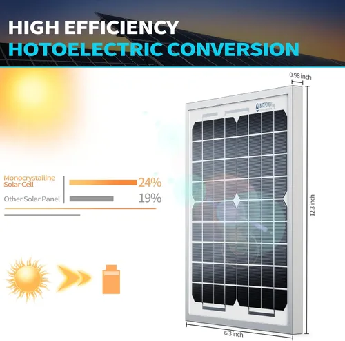 Miniatura 2 de ACOPOWER - Cargador de batería solar de 5 W y mantenedor de 12 V - Panel solar pequeño impermeable para auto, automotriz, motocicleta, barco