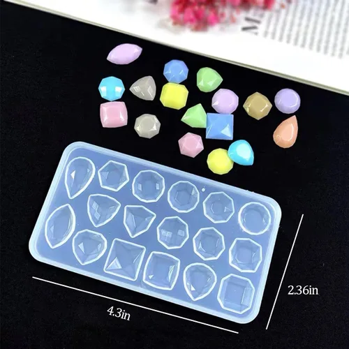 Miniatura 2 de KuuGuu 4 moldes de silicona para piedras preciosas, moldes de resina transparente, moldes de fundición de joyería para hacer manualidades, aretes
