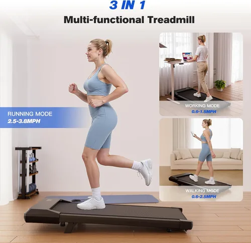 Miniatura 9 de SupeRun Caminadora portátil para guardar debajo del escritorio, 3 en 1, con pantalla LED, control remoto, silenciosa, de 2.5 HP, para uso en oficina