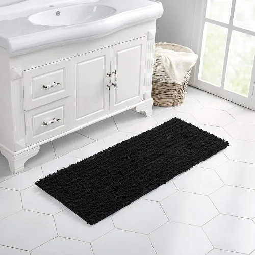 Miniatura 149 de Walensee Alfombra de baño antideslizante (24x17 pulgadas, rosa polvoriento) absorbente de agua, súper suave, lanuda de felpilla, lavable a máquina