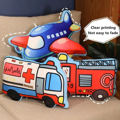 Miniatura 3 de WAIUYIA Almohada creativa con forma de vehículo rellena para auto, camión, bonita almohada de felpa para automóvil, cojín decorativo para cama
