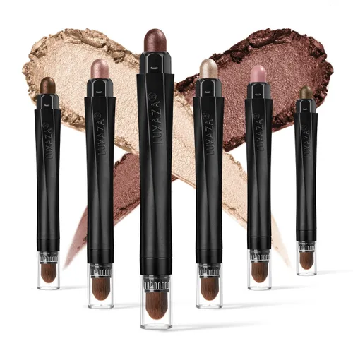 Miniatura 30 de 10 barras de sombra de ojos, brillo y neutro, color rosa champán, metálico, lápiz de sombra de ojos color crema con resistente a las manchas y al