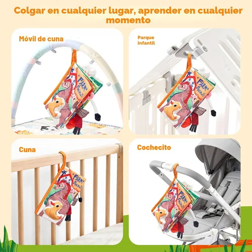 Miniatura 2 de JoyCat Farm Libros de Juguetes para Bebés de 0 a 6 Meses, Libro de Tela para Sentarse y Tocar y Sentir para Bebés de 0 a 3 a 6 a 12 a 18 Meses