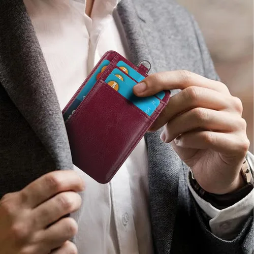 Miniatura 6 de Lavemi Slim RFID Blocking Card Holder Minimalist Leather Front Pocket Wallet for Women
