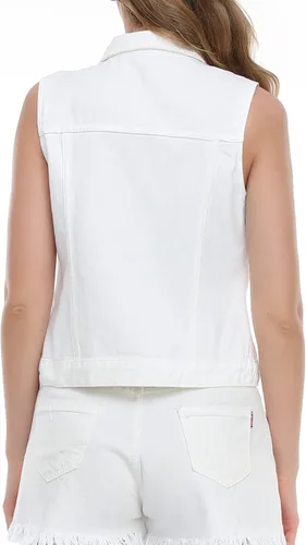 Miniatura 55 de Xeoxarel Chaleco de mezclilla para mujer, chaqueta vaquera sin mangas (XS-XXL)