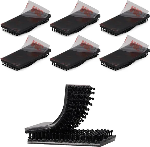 Miniatura 16 de 3M SJ3550 1 x 2 pulgadas, 10 unidades de cierre resellable negro resistente cinta entrelazada en forma de hongo cinta de montaje de gancho adhesivo