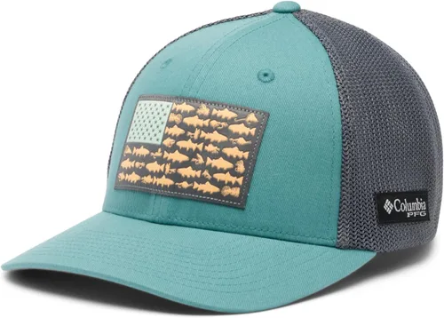 Miniatura 596 de Columbia - Gorra de malla con bandera con árboles unisex para adultos, corona alta
