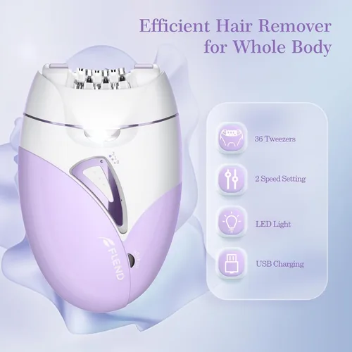 Miniatura 2 de Depiladoras, Depiladora de deslizamiento suave sin dolor de 2 velocidades para mujeres, depiladora de depilación facial recargable inalámbrica