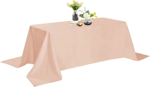 Miniatura 47 de Mantel de poliéster lavable de 90 pulgadas, resistente a las manchas y a las arrugas, mantel decorativo para mesa de comedor, fiestas de bufé y Negro