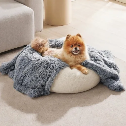 Miniatura 16 de Bedsure Mantas para perros grandes, manta impermeable mullida para perro para protector de sofá y cama, lavable, manta mullida de piel sintética Gris