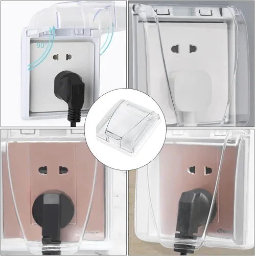 Miniatura 7 de 4 unids caja 86 cubierta de interruptor Conjoined Socket Case Protector de pared Socket Cover Socket Protective Case Wall Plug Covers Wall Cover