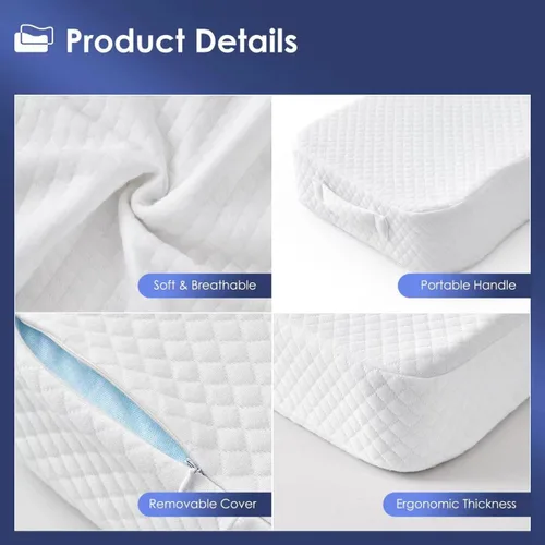 Miniatura 6 de Almohada de piernas para dormir de lado, almohada de rodilla de espuma viscoelástica para dormir de lado, almohada de elevación de piernas