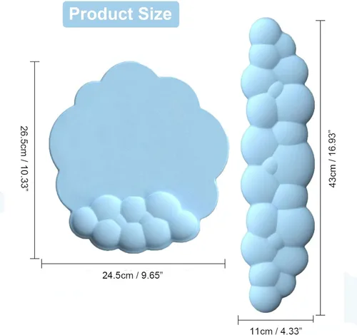 Miniatura 4 de Cloud - Reposamuñecas para teclado y alfombrilla para mouse con reposamuñecas con posavasos, ergonómico, lindo soporte para reposamuñecas de espuma