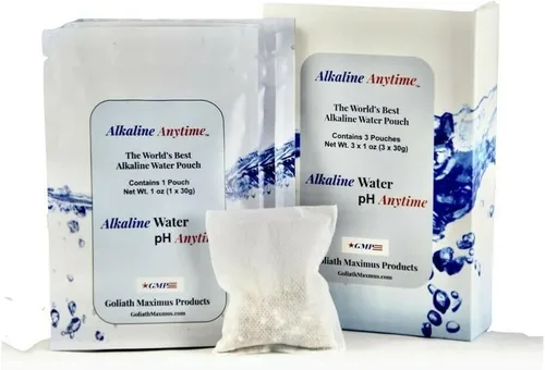 Alkaline Anytime Worlds Best - Bolsa de filtro de agua para agua alcalina, sistema de filtración móvil para jarra, taza, botella, jarra, cualquier