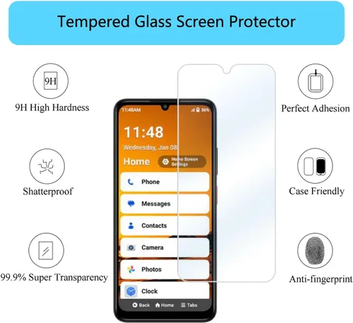 Miniatura 3 de Protector de pantalla para teléfono inteligente CONSUMER CELLULAR IRIS CONNECT 2, AT&T Motivate Pro 2 5G, Cricket Icon Pro 2026 [2 unidades]
