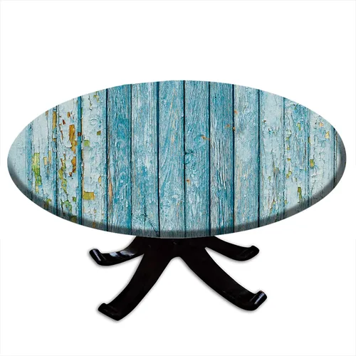 Miniatura 16 de Round Fitted Tablecloth with Elastic Outdoor Table Cover Round Elastic Tablecloths for Tables Waterproof Wipeable Table Cloths for
