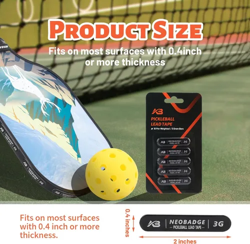 Miniatura 3 de Cinta de plomo para pickleball Neobadge - Cinta adhesiva de alta calidad - Diseñada específicamente para palas de pickleball - Construir el momento