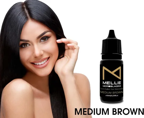 Miniatura 2 de M Ellie Microblading Pigmento – Marrón medio 0.3 fl oz/0.35 fl oz Grado médico Sin mezcla Larga duración para profesionales suministros