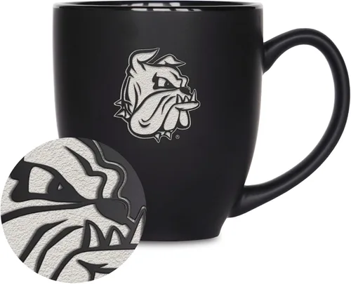 Miniatura 296 de Rico Industries - Taza de cerámica mate negra con grabado láser estándar de 15oz para NCAA (escuelas T & U) - Para bebidas calientes o frías