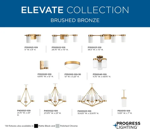 Miniatura 8 de Progress Lighting P300021-109 Elevate Baño de dos luces, Bronce