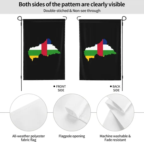Miniatura 6 de Flag Map of the Central African Republic Garden Flag 12.5"x18" Inch Double Sided Garden Flags Home Lawn Outdoor Decor Flags Party Banner Welcome Flag