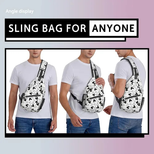 Miniatura 5 de BXXNOS Mochila bandolera de dibujos animados, mochila cruzada de viaje, senderismo, bolsa de pecho, mochila de día para mujeres y hombres, Clásico