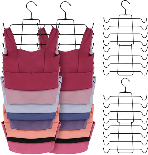 ZEDODIER - Paquete de 6 perchas para camisetas sin mangas que ahorran espacio, perchas para brasieres para organizador de armario, organizador para
