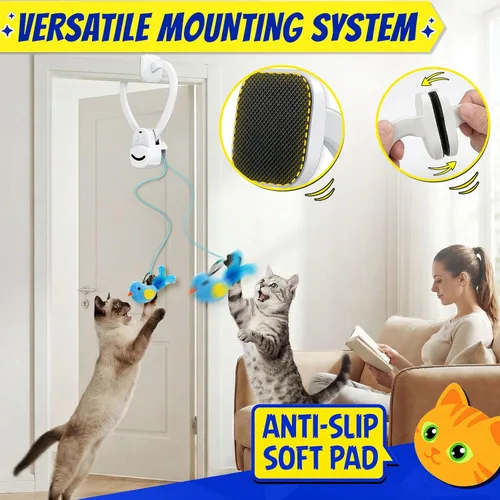 Miniatura 7 de CATPICK Juguetes Interactivos para Gatos de Interior Pájaro Volador Eléctrico Automático Juguete de Plumas de Ratón - Mejor Juguete de Blanco pera