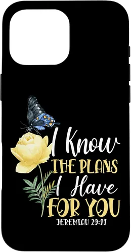 Miniatura 19 de Christian Bible Verse Butterfly Rose Flower Jeremiah 29:11 Case for iPhone 17
