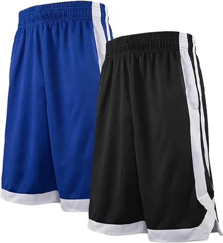 TopTie Pantalones cortos de baloncesto de malla de 7 pulgadas con bolsillos para hombre, pantalones cortos deportivos activos de 2 tonos, pantalones