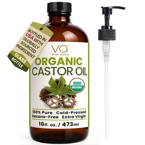 Miniatura 11 de VITAL AFFAIR Aceite orgánico de mezcla de ricino e incienso - 100% puro y natural, prensado en frío, sin refinar en botella de vidrio. Aceite